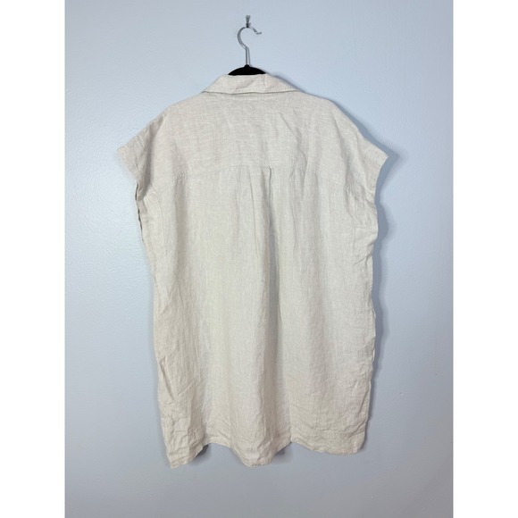 Madewell Utility Short-Sleeve Mini Shirtdress‎ in 100% Linen XL NWT - Picture 8 of 8